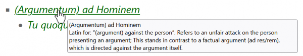 Ad-Hominem: Link preview as tooltip